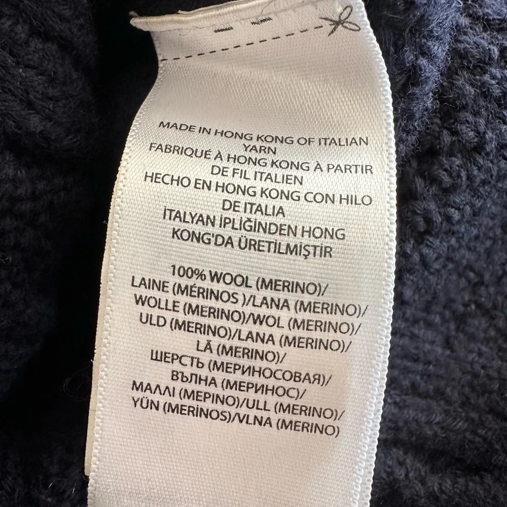 Polo Ralph Lauren Navy Cable Knit Sweater Dress - 100% Merino Wool - size L - Picture 7 of 7